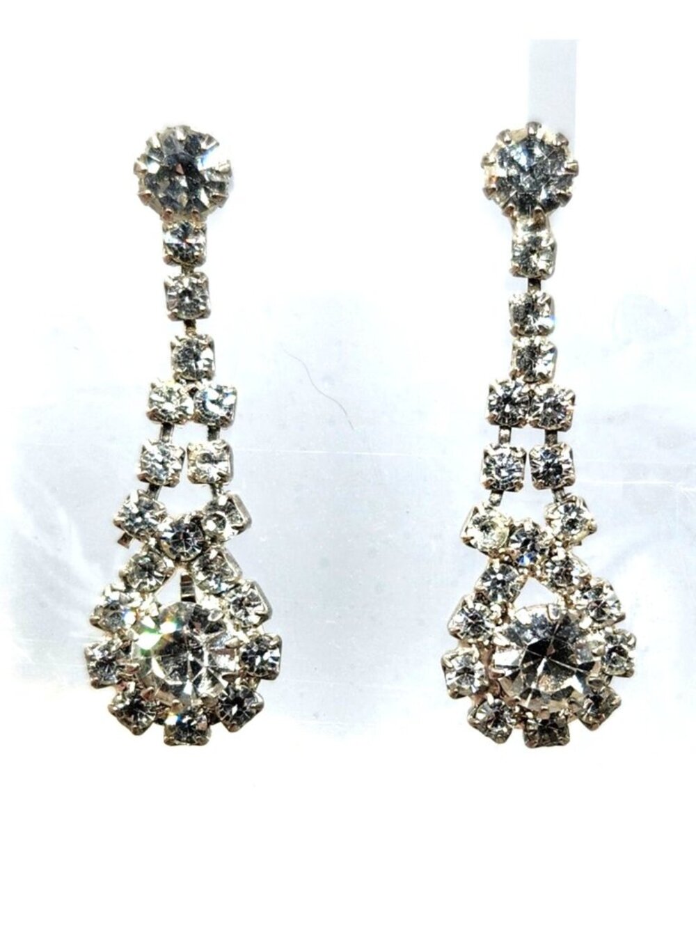 Classic Dangle Rhinestone Earrings  - 1.25"